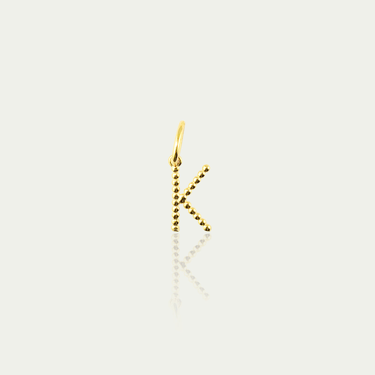 Buchstabe K Anhänger mit kleinen Kugeln – 925 Sterling Silber 18K Gelbgold vergoldet | Sucre Fine Jewelry
