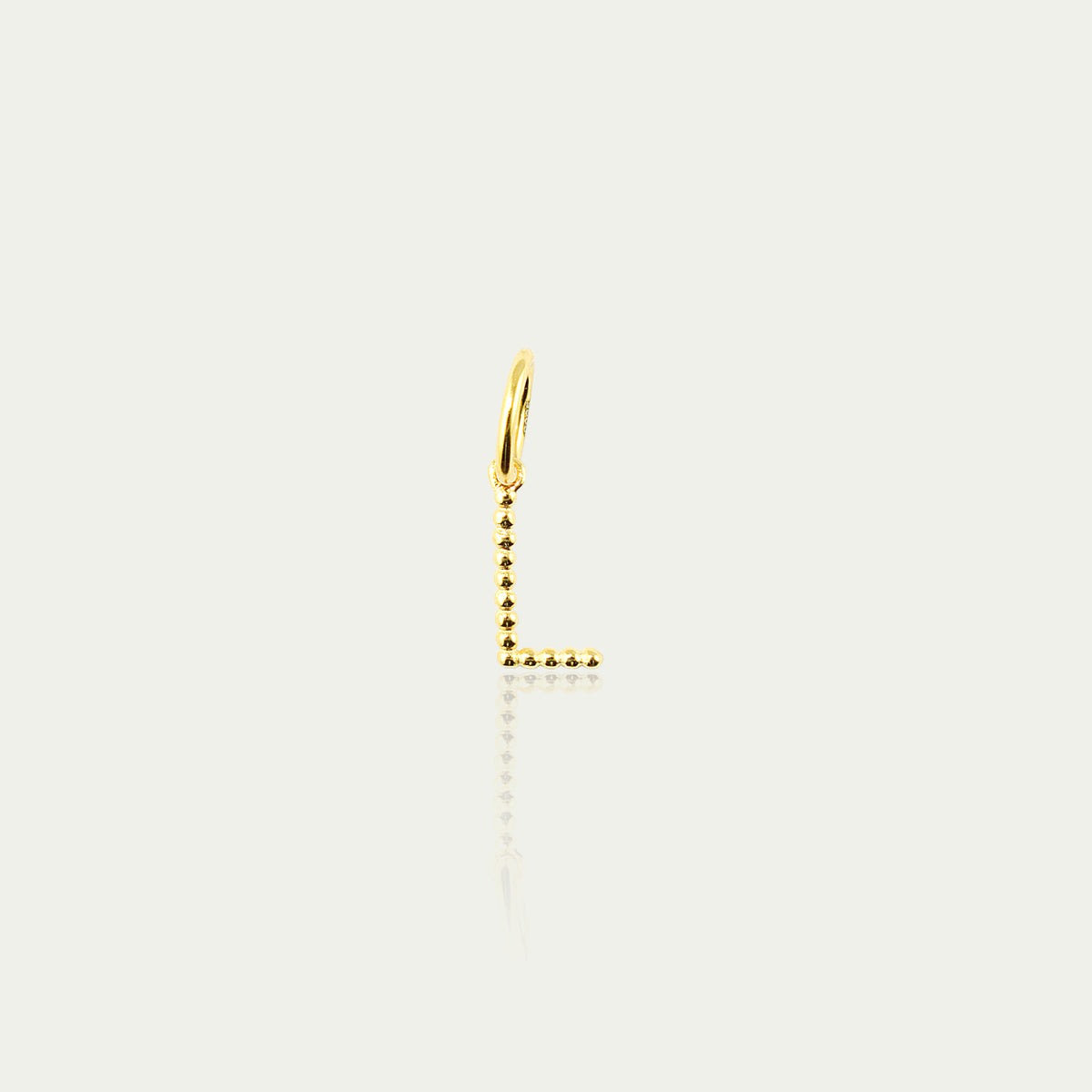 Buchstabe L Anhänger mit kleinen Kugeln – 925 Sterling Silber 18K Gelbgold vergoldet | Sucre Fine Jewelry