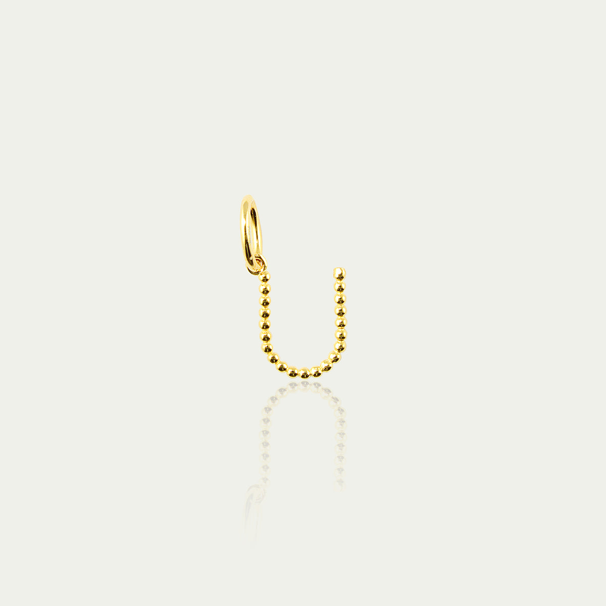 Buchstabe U Anhänger mit kleinen Kugeln – 925 Sterling Silber 18K Gelbgold vergoldet | Sucre Fine Jewelry