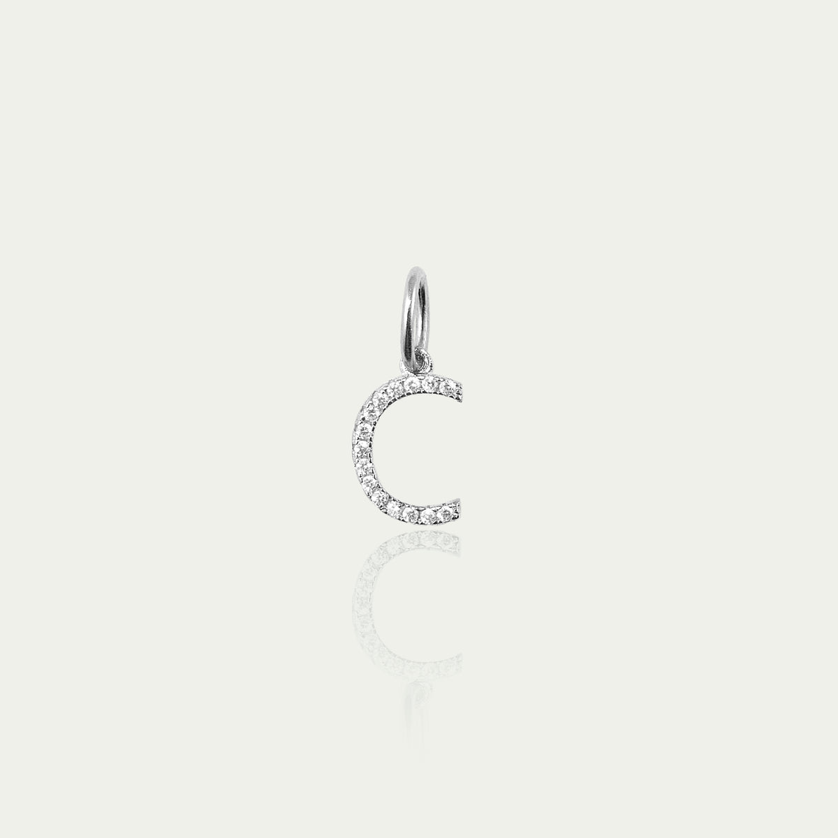 Buchstabe C Anhänger mit Zirkonia – 925 Sterling Silber | Sucre Fine Jewelry