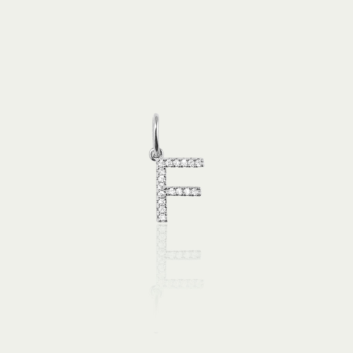 Buchstabe F Anhänger mit Zirkonia – 925 Sterling Silber | Sucre Fine Jewelry