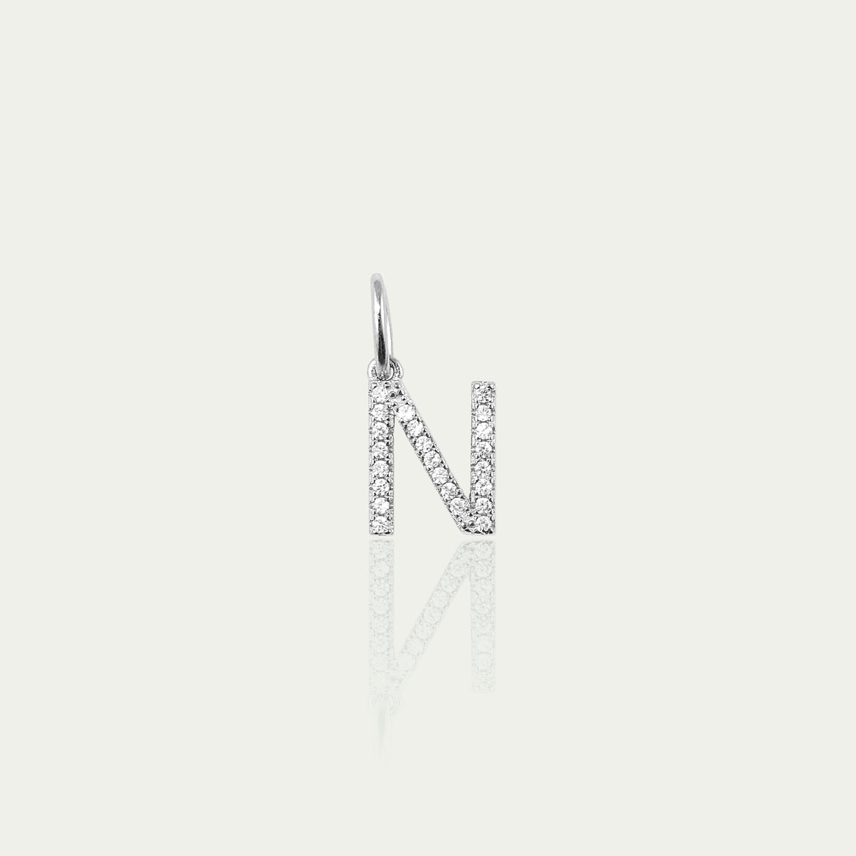 Buchstabe N Anhänger mit Zirkonia – 925 Sterling Silber | Sucre Fine Jewelry