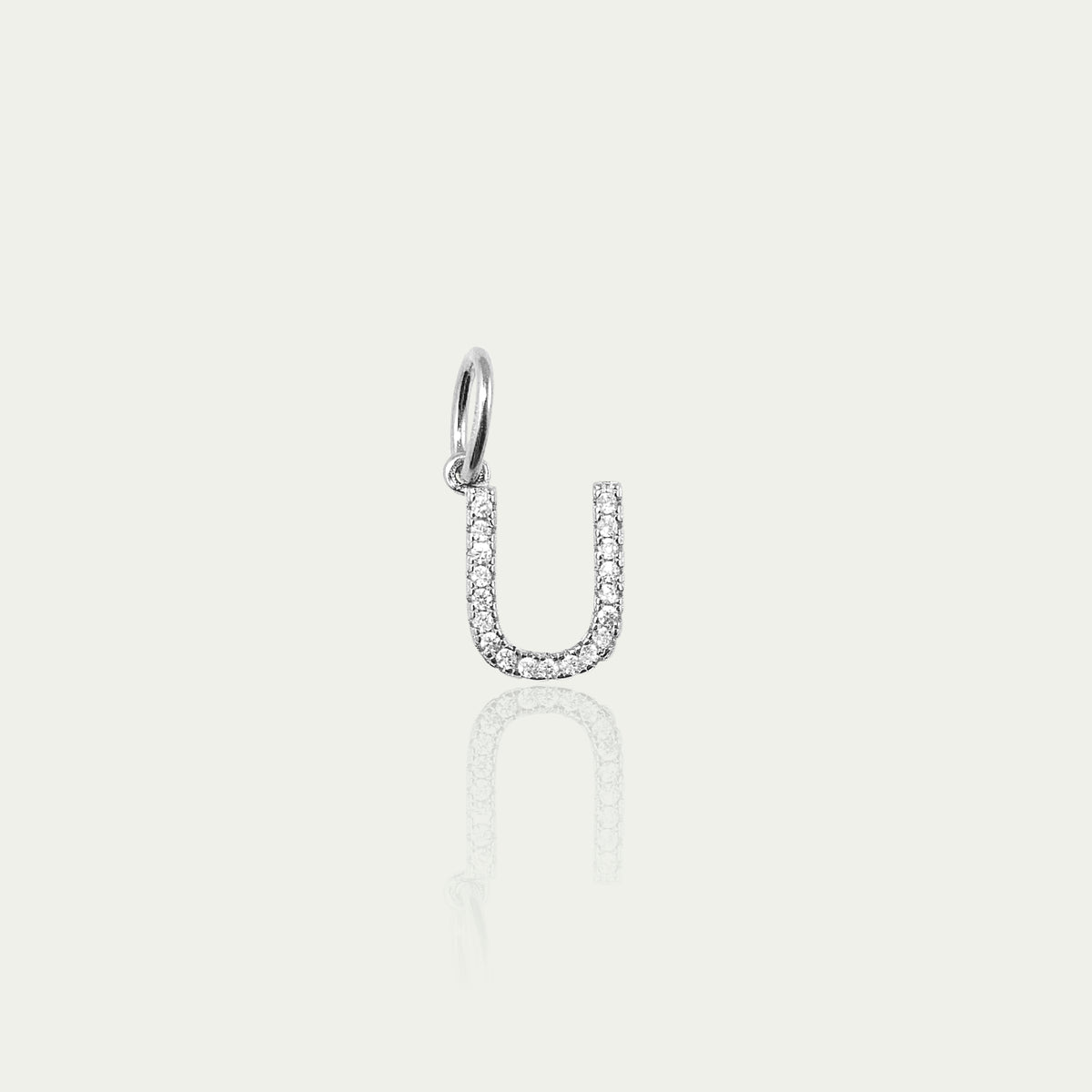 Buchstabe U Anhänger mit Zirkonia – 925 Sterling Silber | Sucre Fine Jewelry