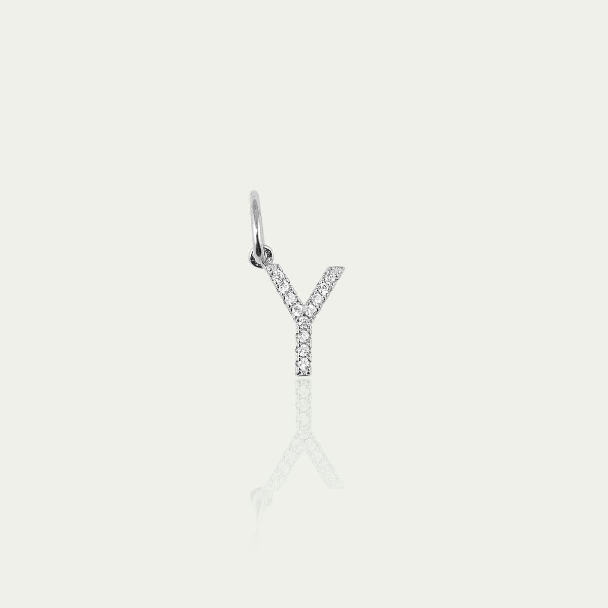 Buchstabe Y Anhänger mit Zirkonia – 925 Sterling Silber | Sucre Fine Jewelry