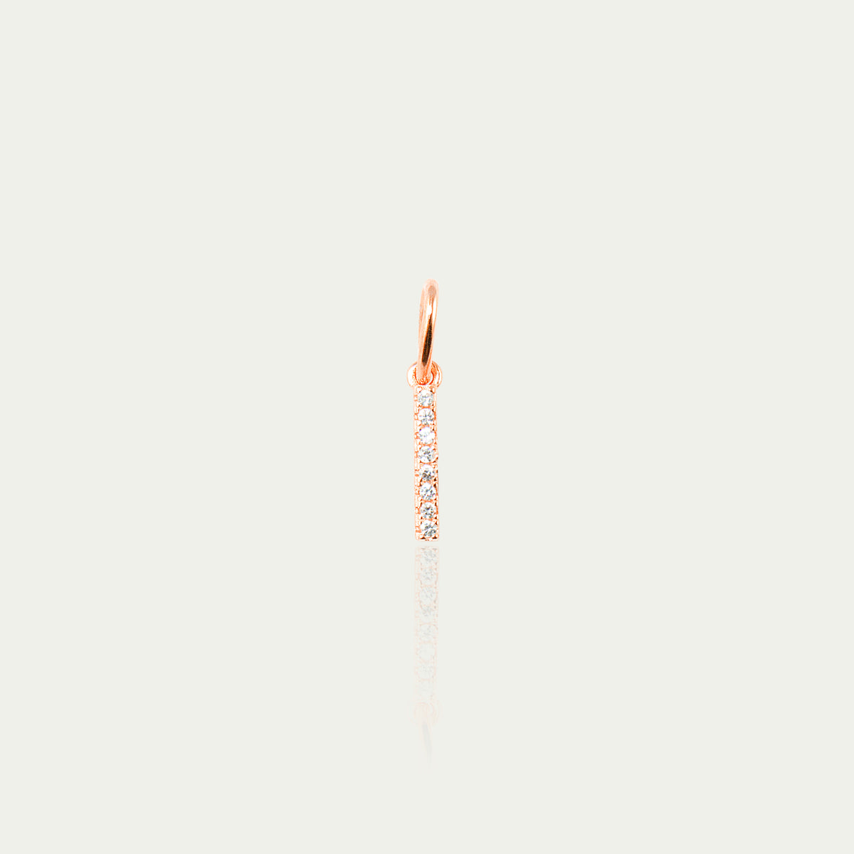 Buchstabe I Anhänger mit Zirkonia – 925 Sterling Silber 18K Roségold vergoldet | Sucre Fine Jewelry