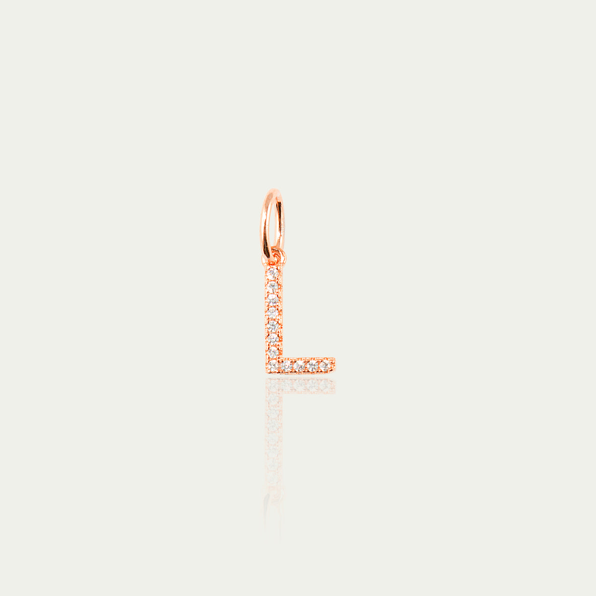 Buchstabe L Anhänger mit Zirkonia – 925 Sterling Silber 18K Roségold vergoldet | Sucre Fine Jewelry