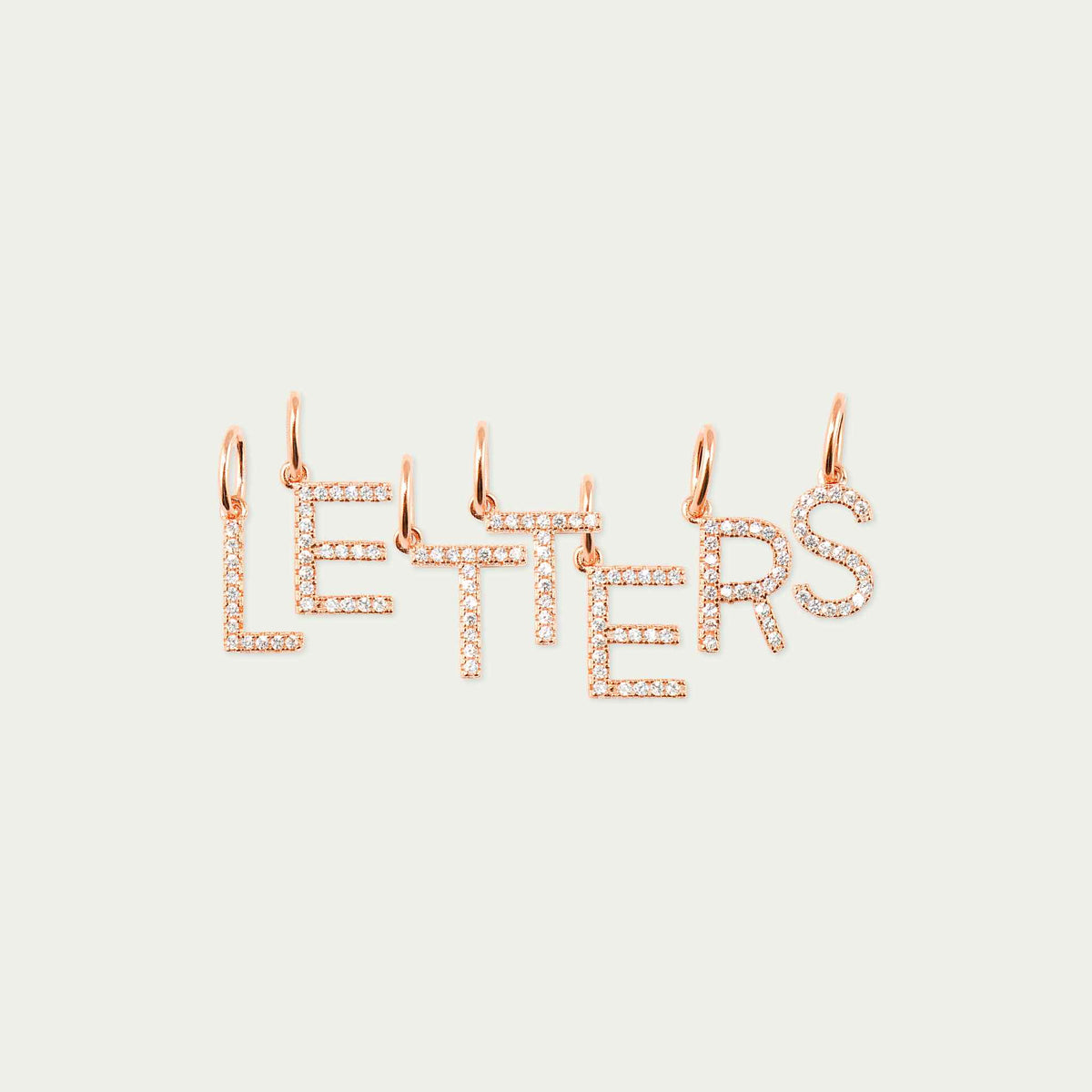 Anhänger Buchstabe mit Zirkonia – 925 Sterling Silber 18K Roségold vergoldet | Sucre Fine Jewelry