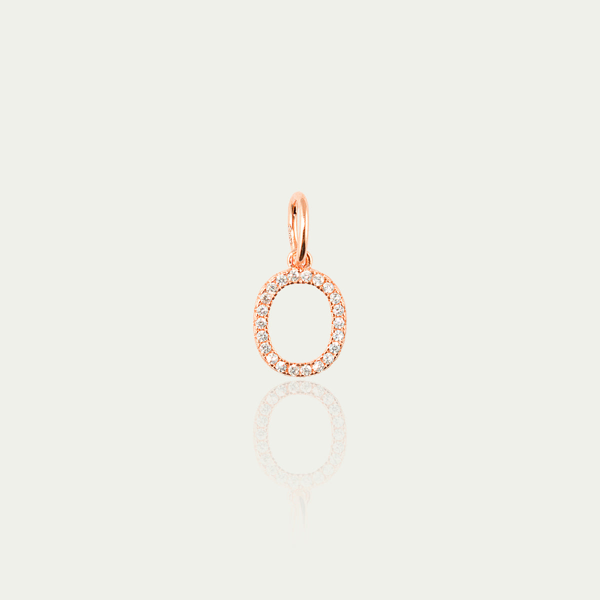 Buchstabe O Anhänger mit Zirkonia – 925 Sterling Silber 18K Roségold vergoldet | Sucre Fine Jewelry