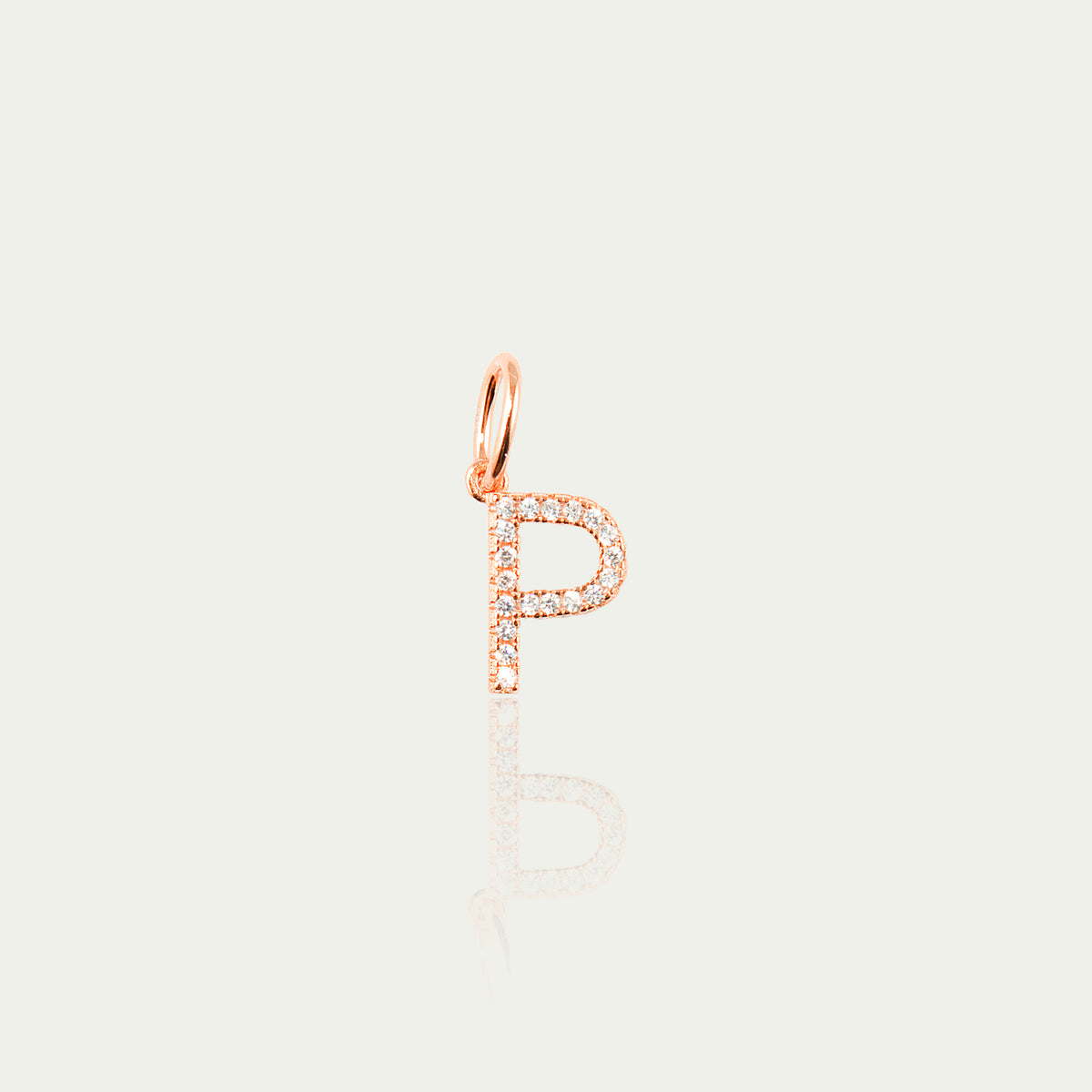 Buchstabe P Anhänger mit Zirkonia – 925 Sterling Silber 18K Roségold vergoldet | Sucre Fine Jewelry