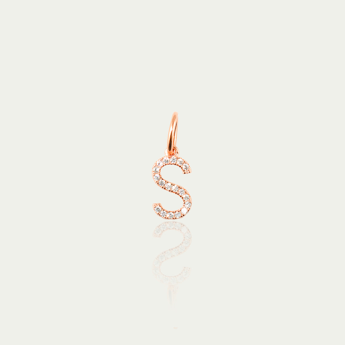 Buchstabe S Anhänger mit Zirkonia – 925 Sterling Silber 18K Roségold vergoldet | Sucre Fine Jewelry