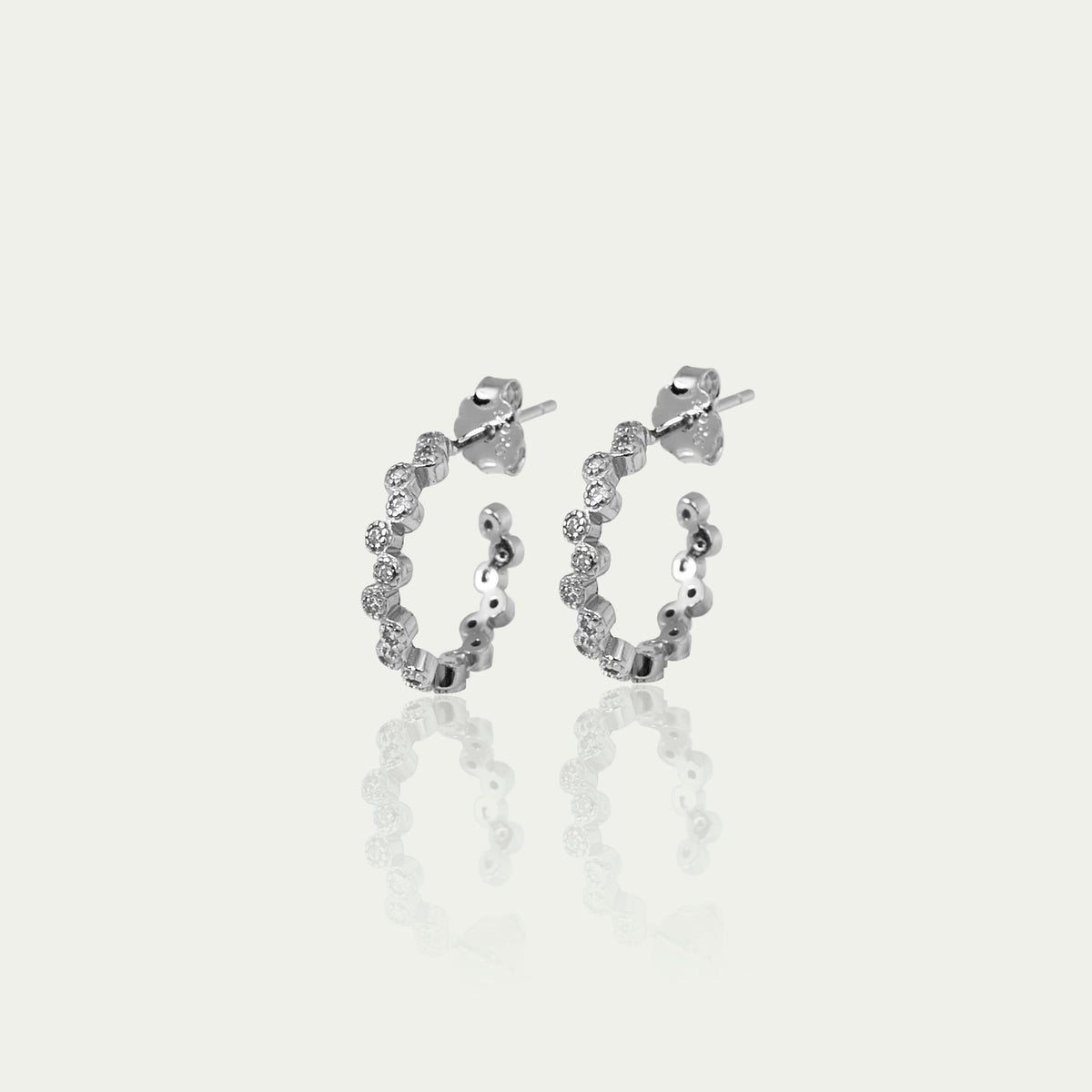 Creole Sparkling klein – 925 Sterling Silber, 1,5 cm Durchmesser | Sucre Fine Jewelry