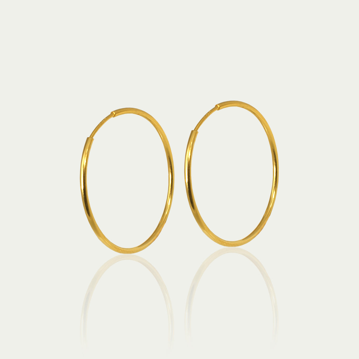 Creole Pure mit 4 cm Durchmesser – 925 Sterling Silber 18K Gelbgold vergoldet | Sucre Fine Jewelry