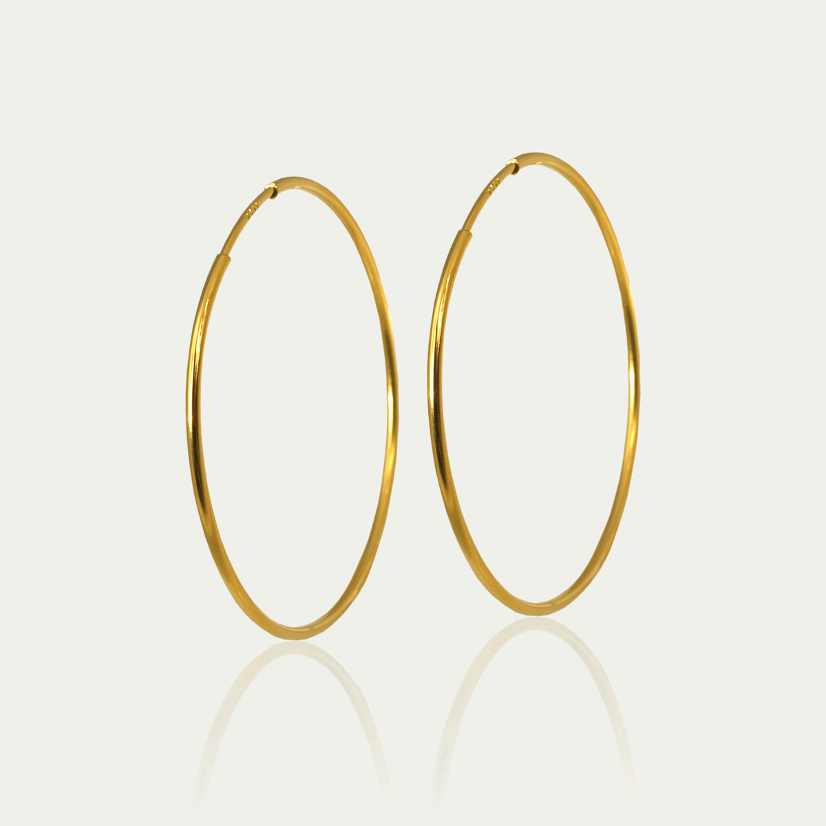 Creole Pure mit 6 cm Durchmesser – 925 Sterling Silber 18K Gelbgold vergoldet | Sucre Fine Jewelry