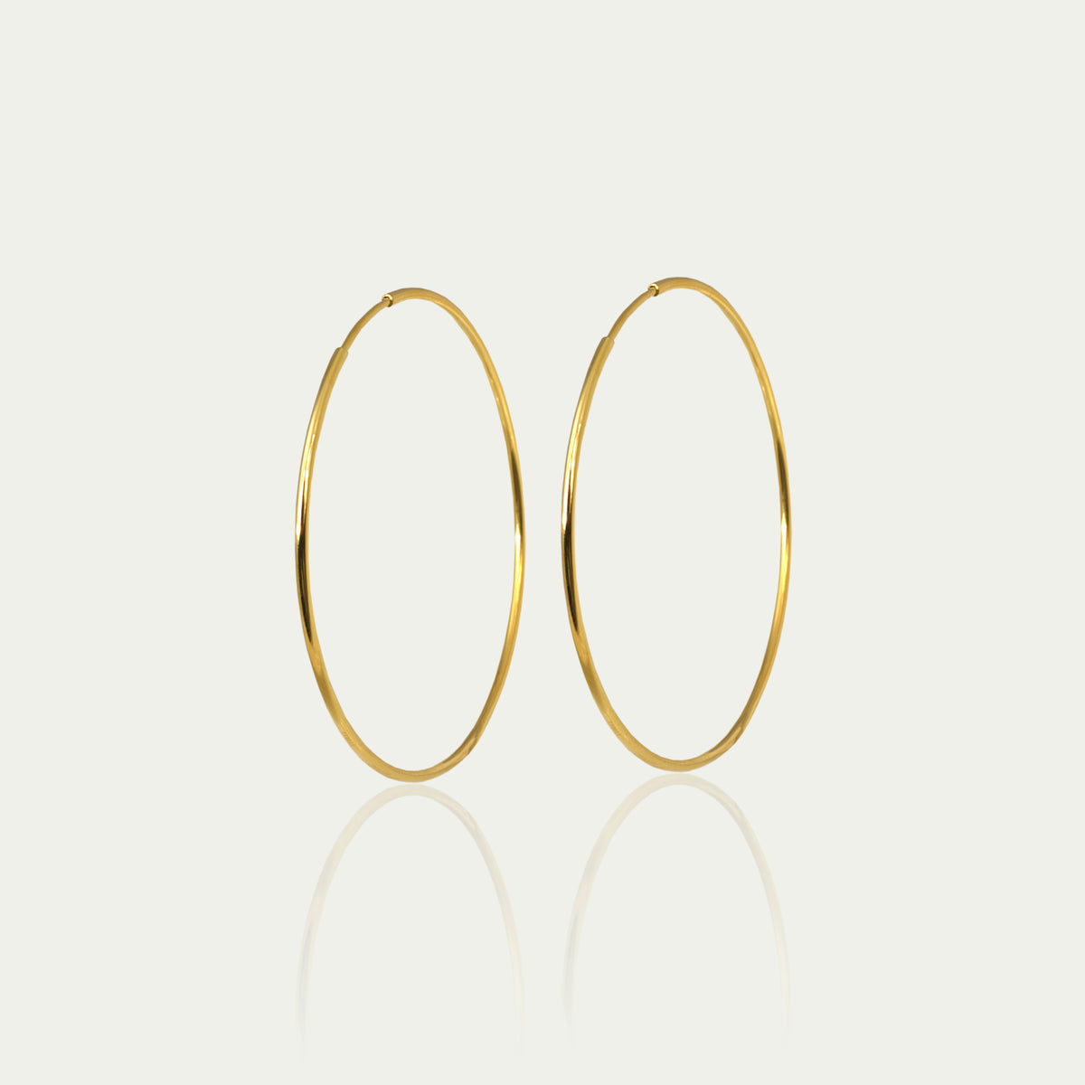 Creole Pure mit 5 cm Durchmesser – 925 Sterling Silber 18K Gelbgold vergoldet | Sucre Fine Jewelry
