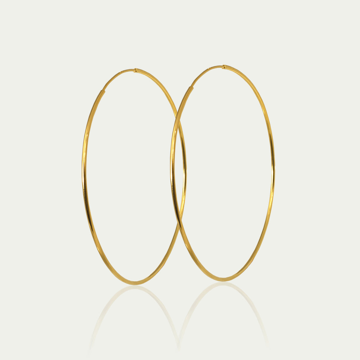 Creole Pure mit 7 cm Durchmesser – 925 Sterling Silber 18K Gelbgold vergoldet | Sucre Fine Jewelry