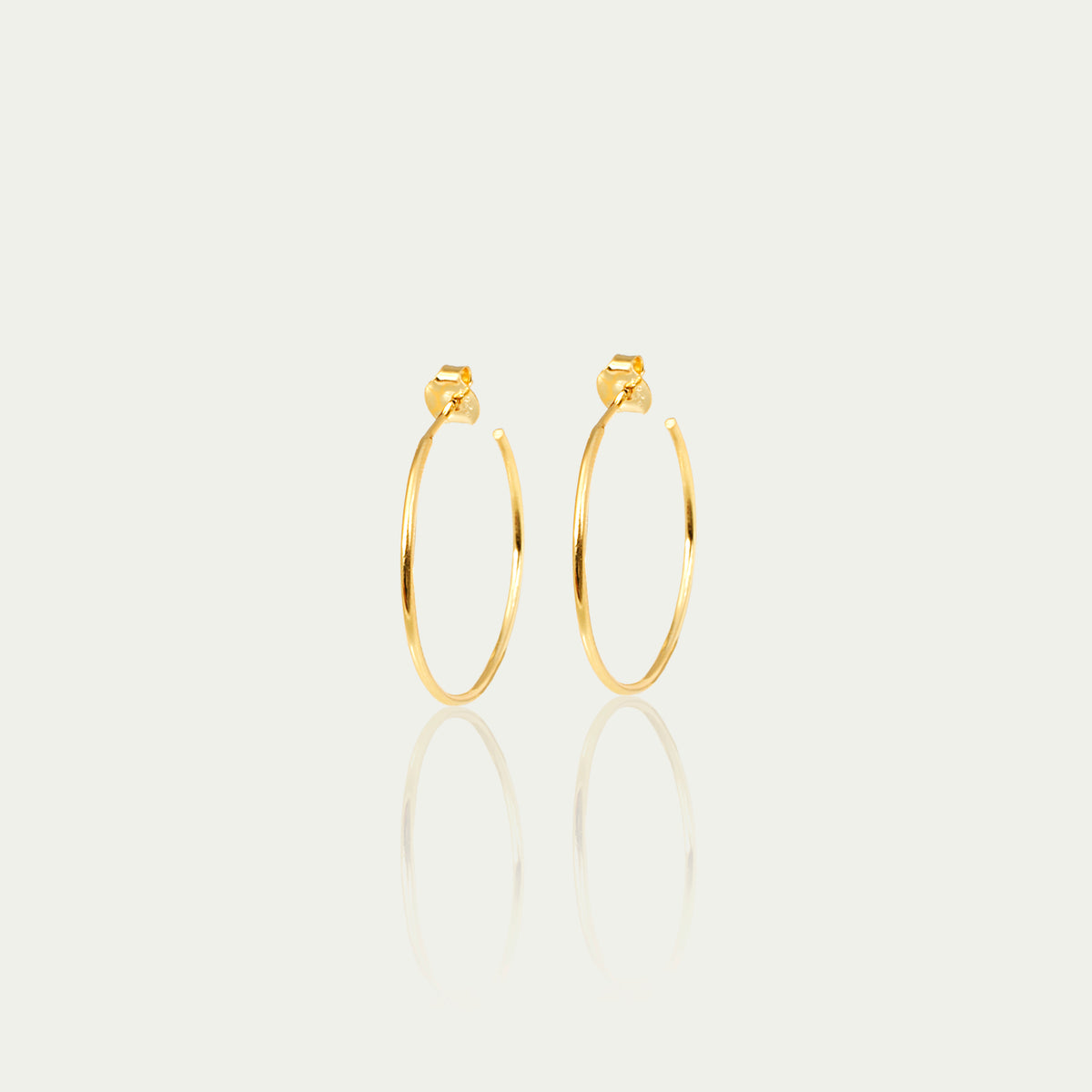Creole Pure mit 3 cm Durchmesser – 925 Sterling Silber 18K Gelbgold vergoldet | Sucre Fine Jewelry