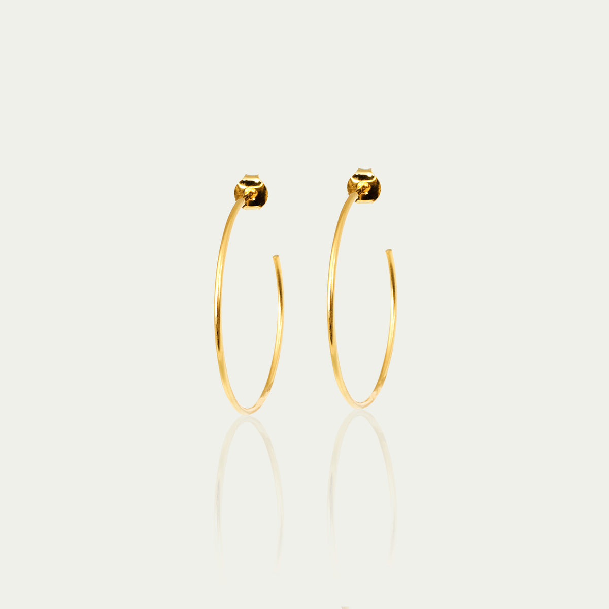 Creole Pure mit 4 cm Durchmesser – 925 Sterling Silber 18K Gelbgold vergoldet | Sucre Fine Jewelry