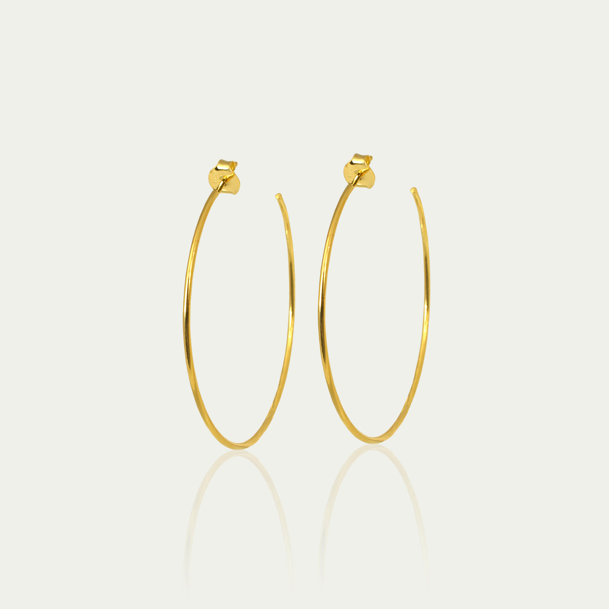 Creole Pure mit 5 cm Durchmesser – 925 Sterling Silber 18K Gelbgold vergoldet | Sucre Fine Jewelry