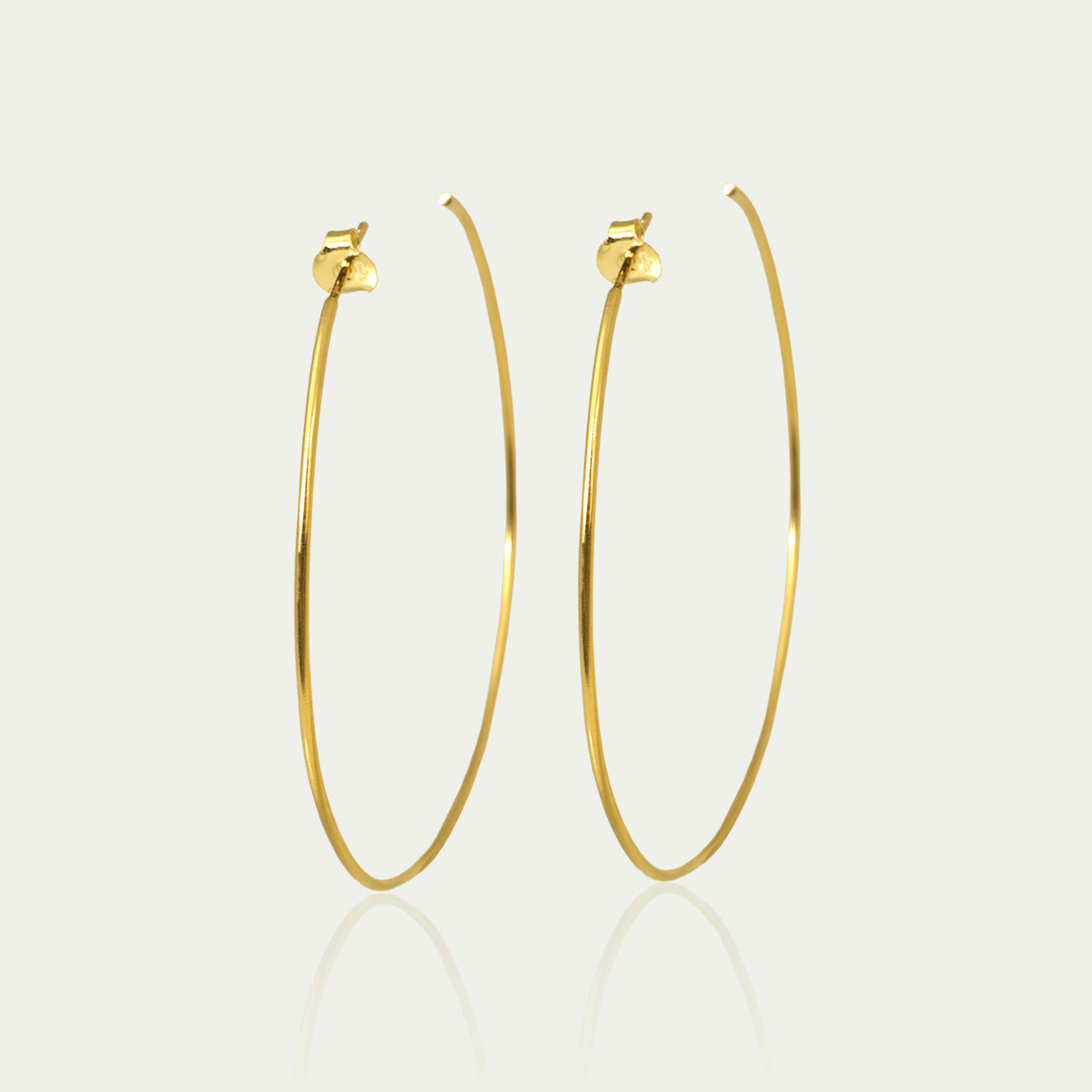 Creole Pure mit 7 cm Durchmesser – 925 Sterling Silber 18K Gelbgold vergoldet | Sucre Fine Jewelry