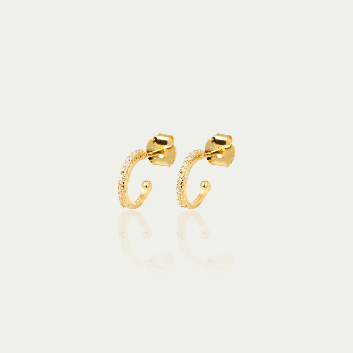 Creole Glam Mini klein – 925 Sterling Silber 18K Gelbgold vergoldet, 1,2 cm Durchmesser | Sucre Fine Jewelry