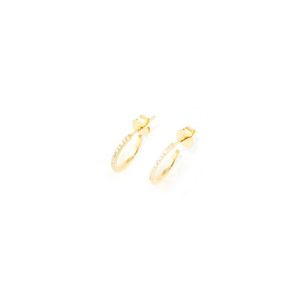 Creole Glam klein – 925 Sterling Silber 18K Gelbgold vergoldet, 1,5 cm Durchmesser | Sucre Fine Jewelry