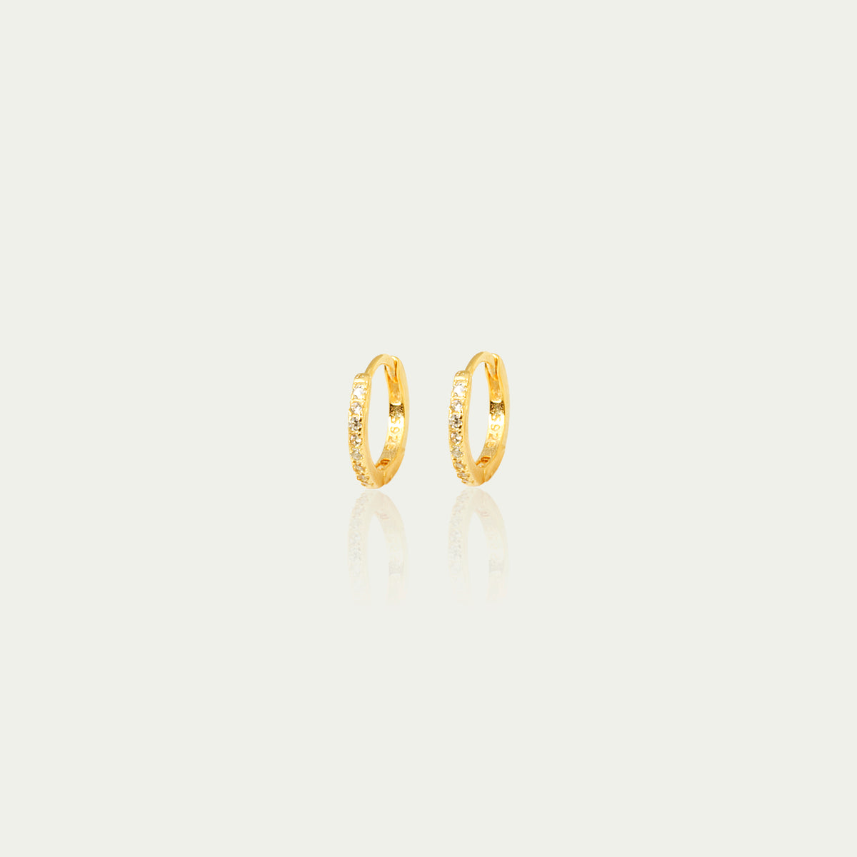 Klappcreole Mini Glam – 925 Sterling Silber 18K Gelbgold vergoldet, 1 cm Durchmesser | Sucre Fine Jewelry