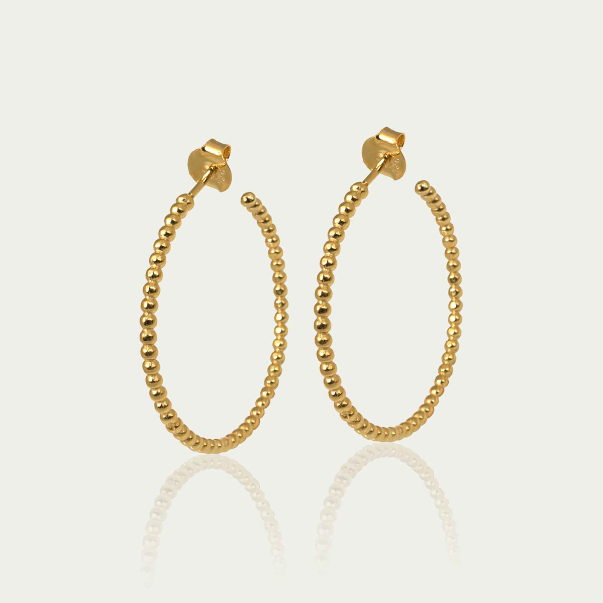 Creole Bubbles – 925 Sterling Silber 18K Gelbgold vergoldet, 4 cm Durchmesser | Sucre Fine Jewelry