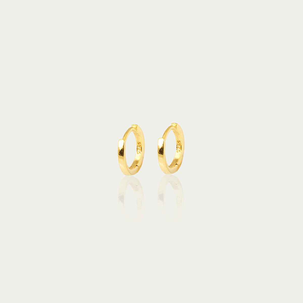 Klappcreole Pure Mini 0,8cm – 925 Sterling Silber 18K Gelbgold vergoldet | Sucre Fine Jewelry