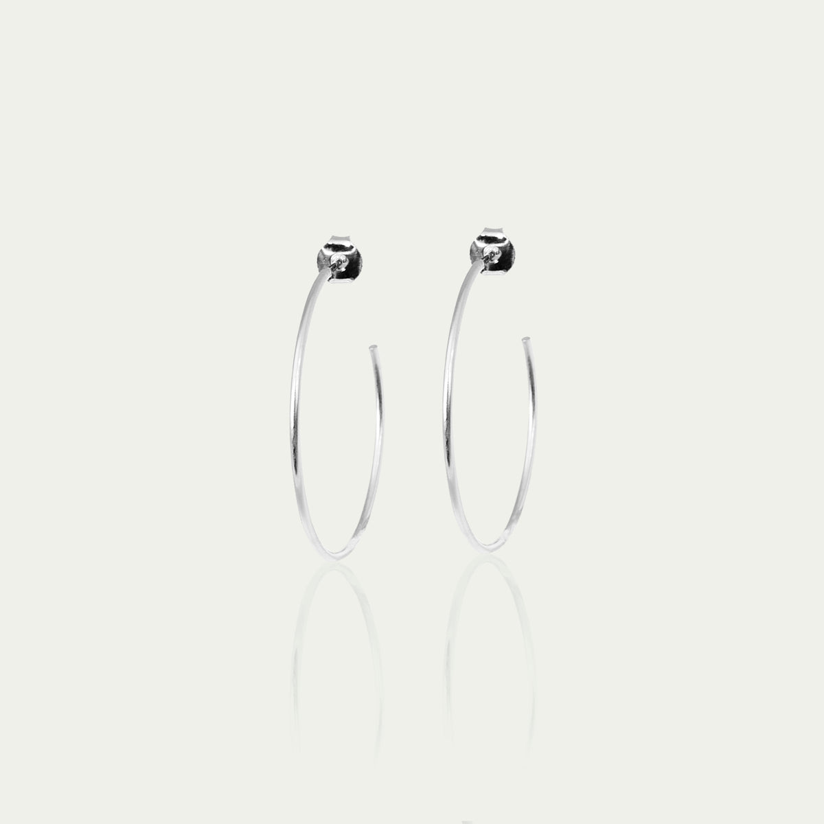 Creole Basic mit Stecker – 925 Sterling Silber, 4 cm Durchmesser | Sucre Fine Jewelry