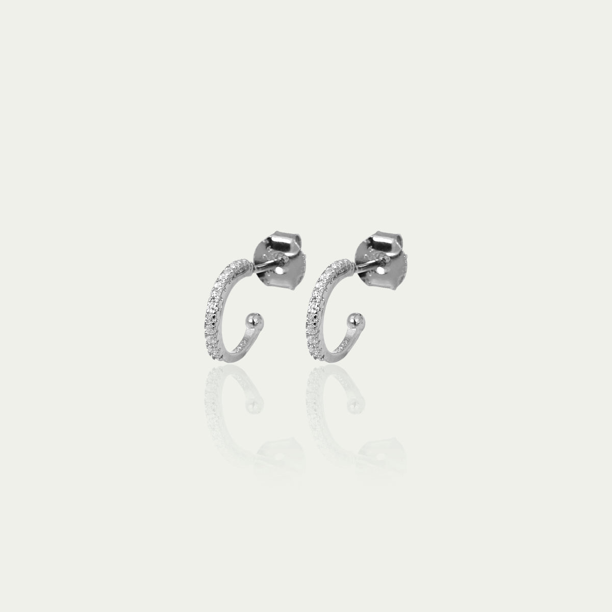 Creole Glam Mini, Sterling Silber, 1,0 cm Durchmesser – 925 Silber rhodiniert – Sucre Fine Jewelry