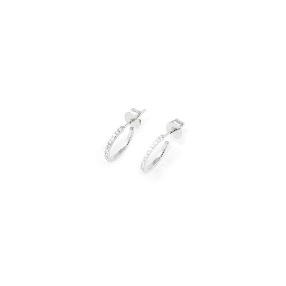 Creole Glam klein, Sterling Silber, 1,5 cm Durchmesser – 925 Silber rhodiniert – Sucre Fine Jewelry