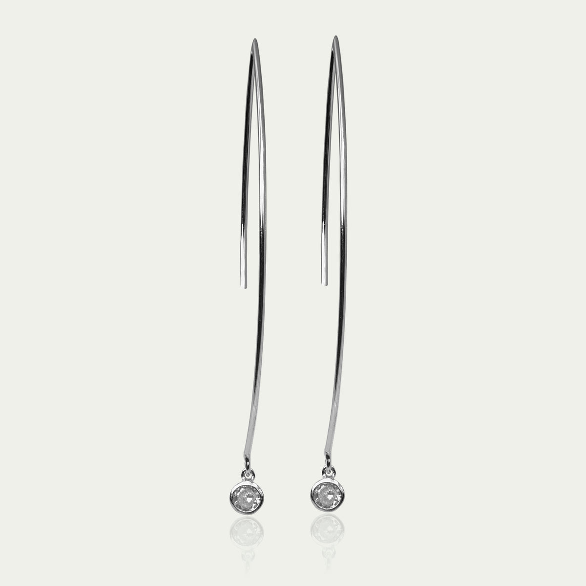 Creole Oval Glam, Sterling Silber, 6,0 cm Durchmesser – 925 Silber rhodiniert – Sucre Fine Jewelry