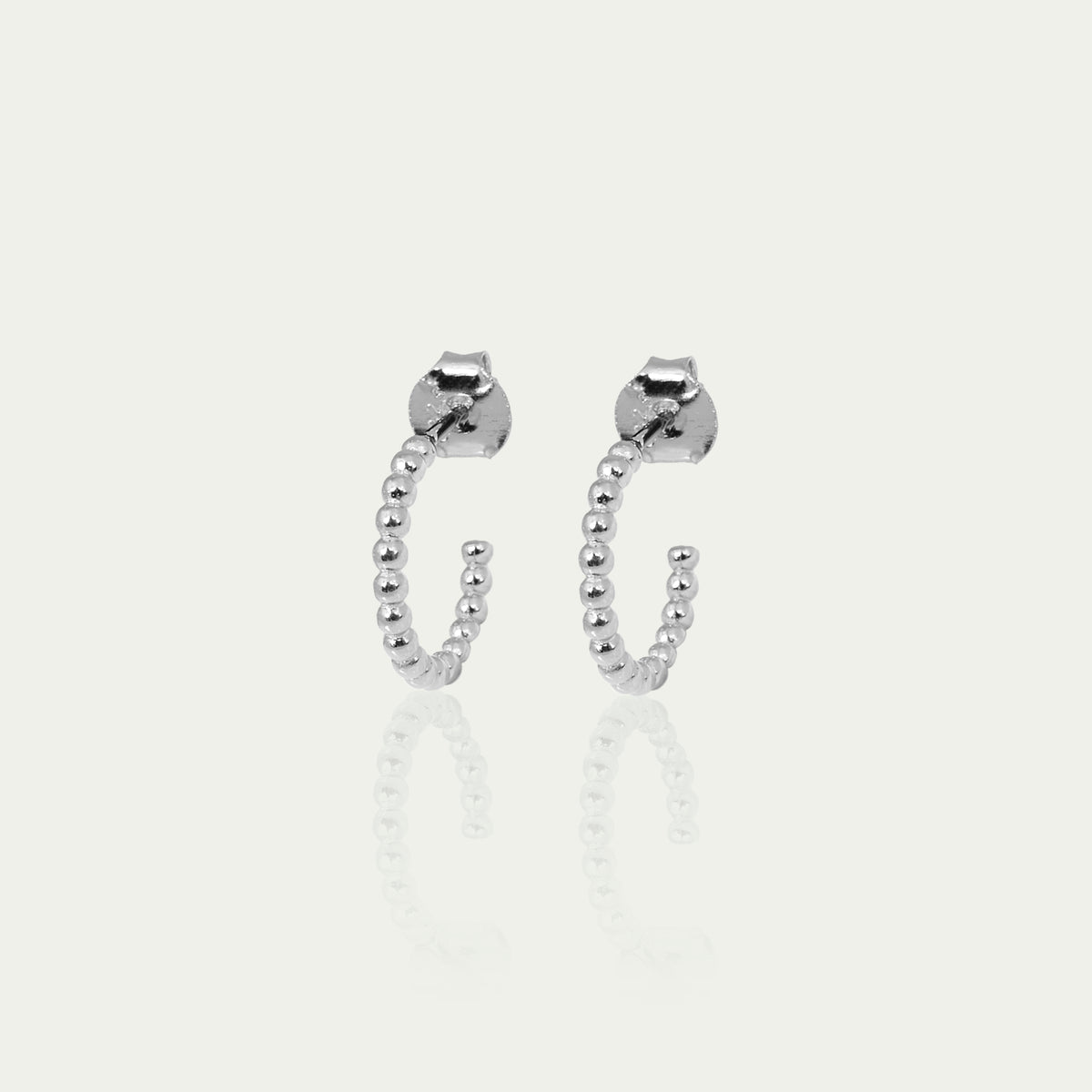 Creole Mini Bubbles, Sterling Silber, 1,5 cm Durchmesser – 925 Silber rhodiniert – Sucre Fine Jewelry