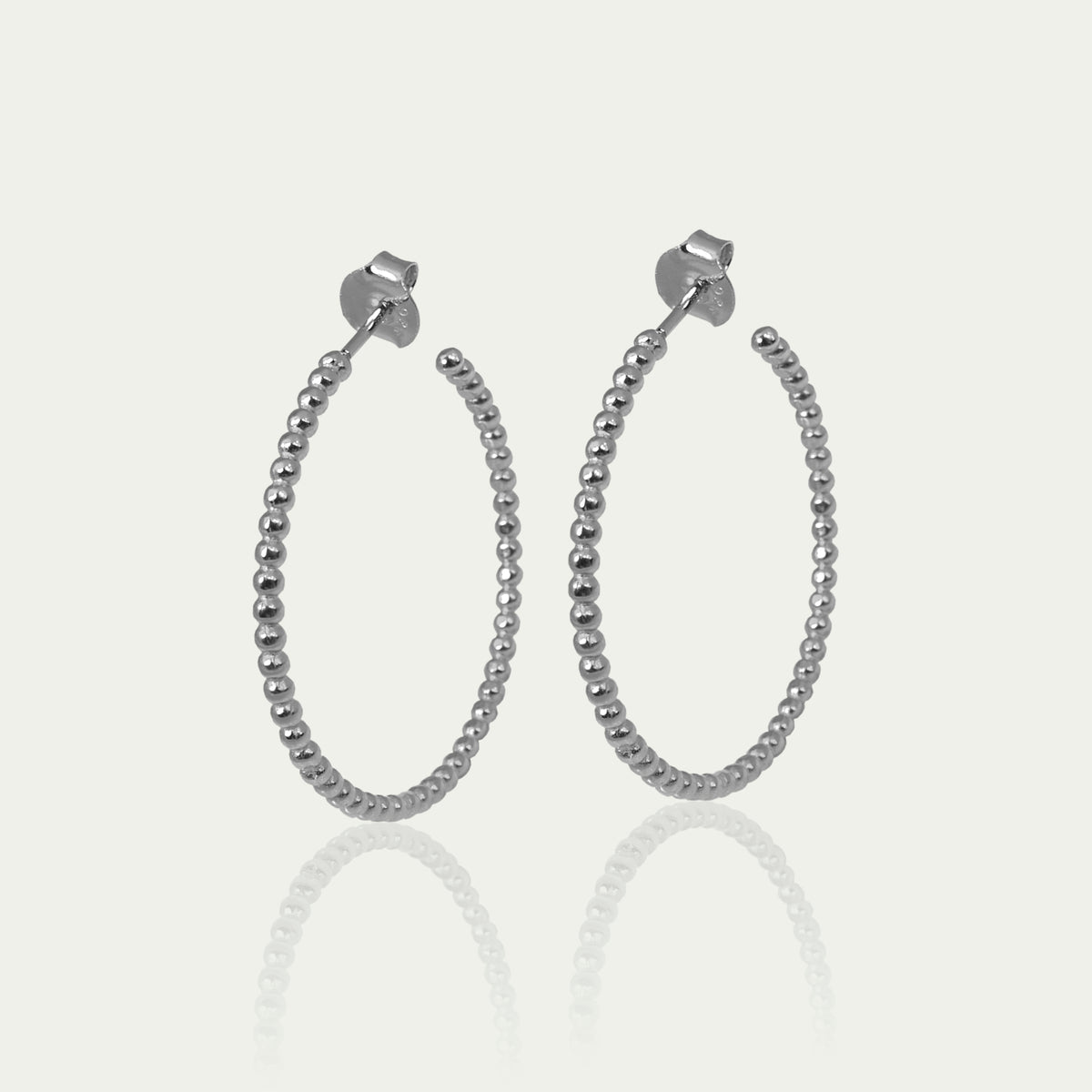 Creole Bubbles, Sterling Silber, 4,0 cm Durchmesser – 925 Silber rhodiniert – Sucre Fine Jewelry