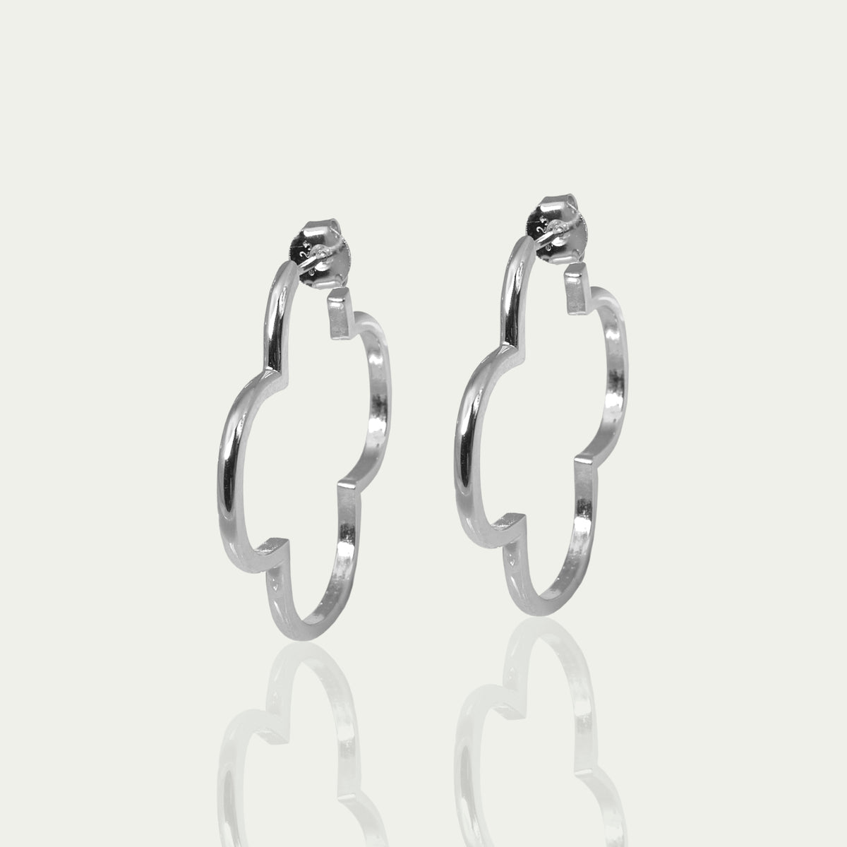 Creole Clover, Sterling Silber, 3,5 cm Durchmesser – 925 Silber rhodiniert – Sucre Fine Jewelry