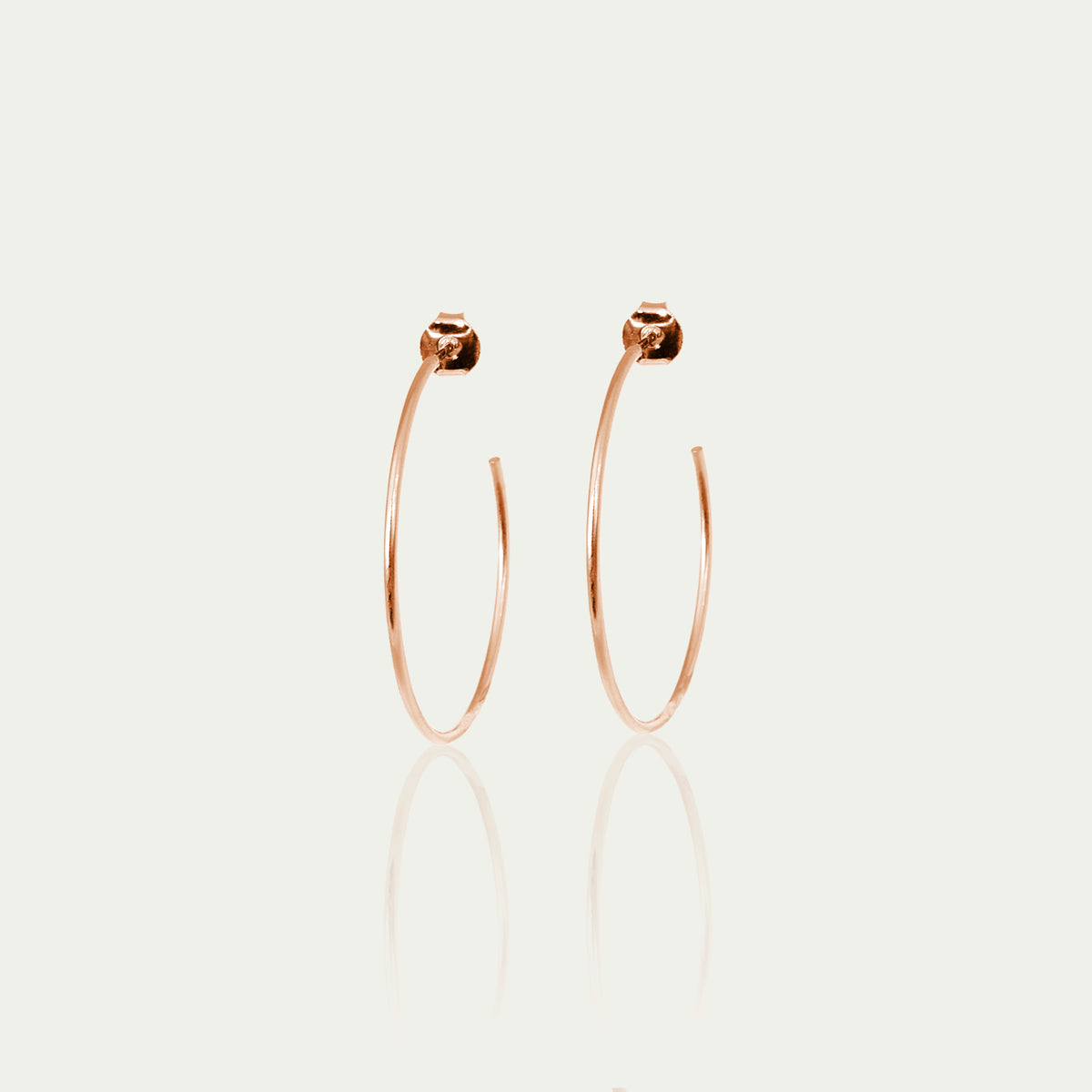 Creole Basic mit Stecker Roségold vergoldet, 4,0 cm Durchmesser – 925 Silber 18k vergoldet – Sucre Fine Jewelry