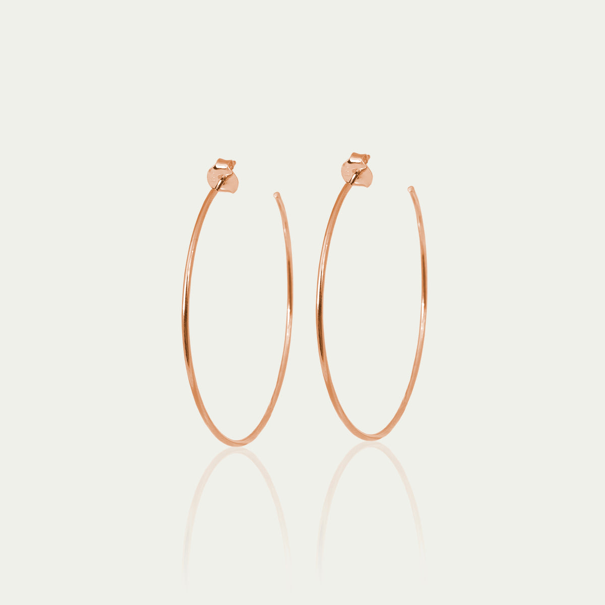 Creole Basic mit Stecker Roségold vergoldet, 6,0 cm Durchmesser – 925 Silber 18k vergoldet – Sucre Fine Jewelry