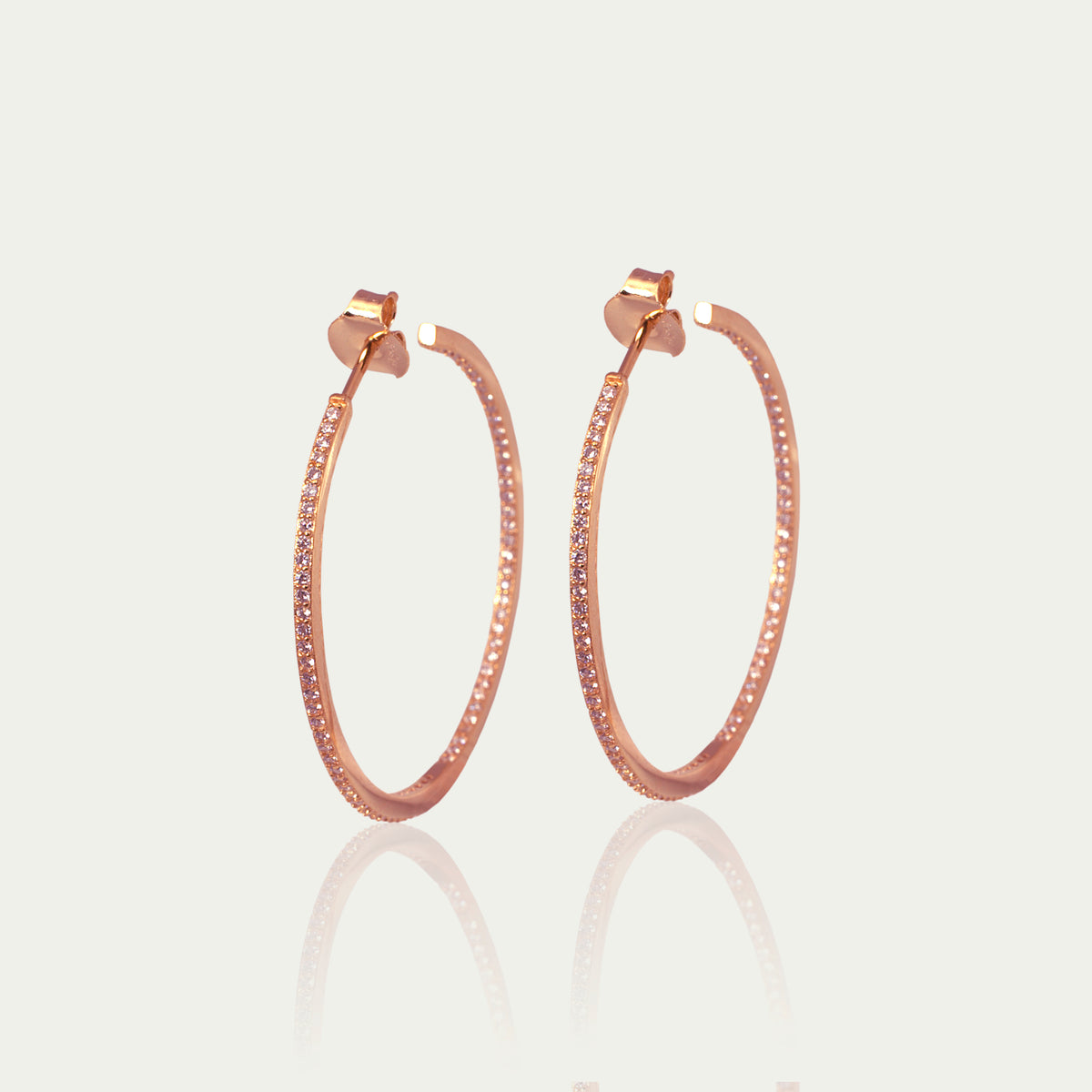 Creole Glam mittel Roségold vergoldet – 925 Silber 18k vergoldet – Sucre Fine Jewelry