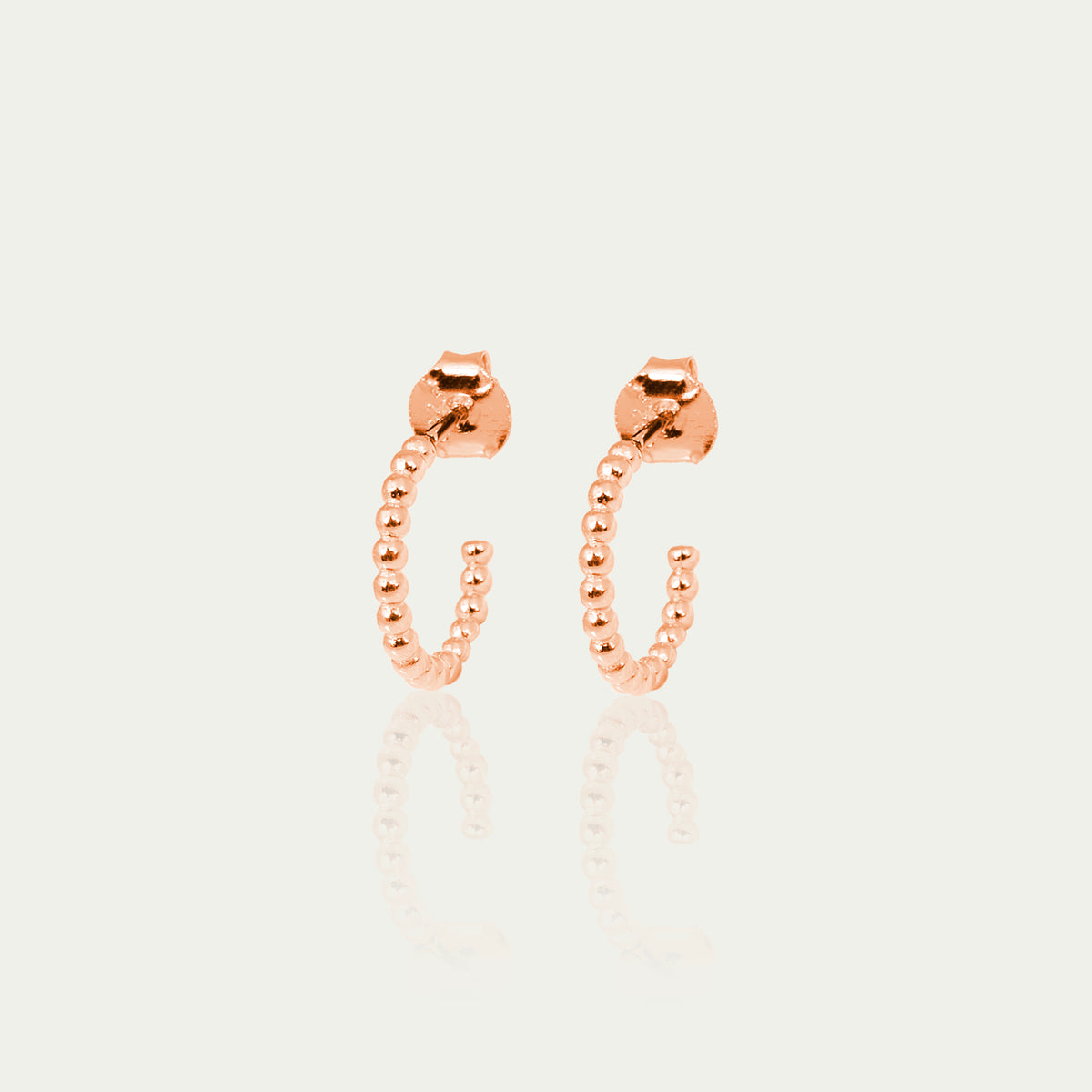 Creole Mini Bubbles – 925 Sterling Silber 18K Roségold vergoldet, 1,5 cm Durchmesser | Sucre Fine Jewelry