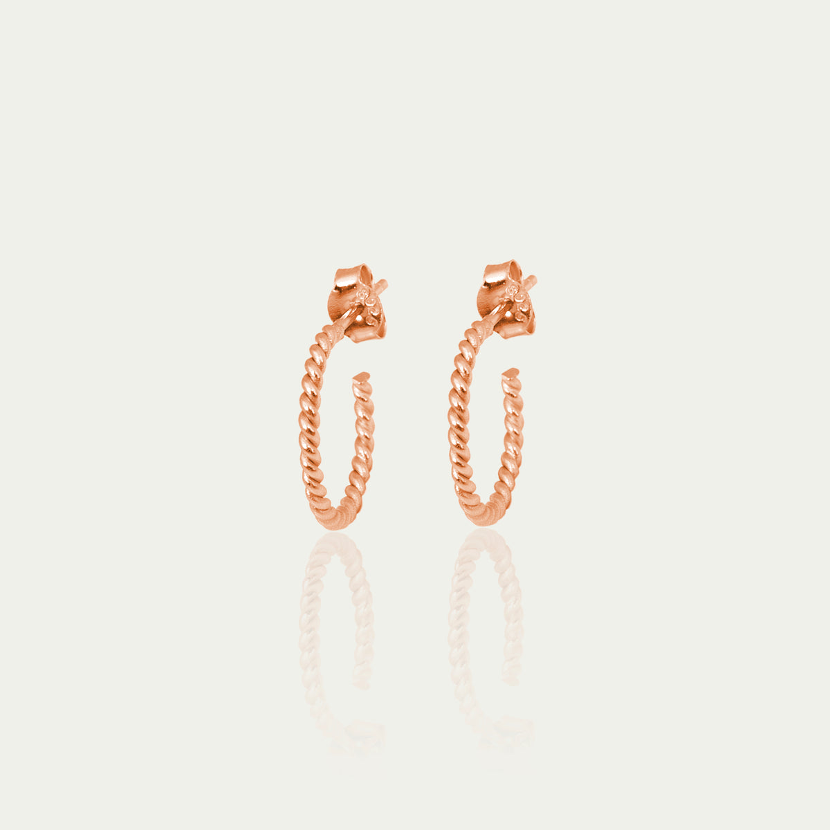 Creole Mini Basic Twist – 925 Sterling Silber 18K Roségold vergoldet, 1,5 cm Durchmesser | Sucre Fine Jewelry