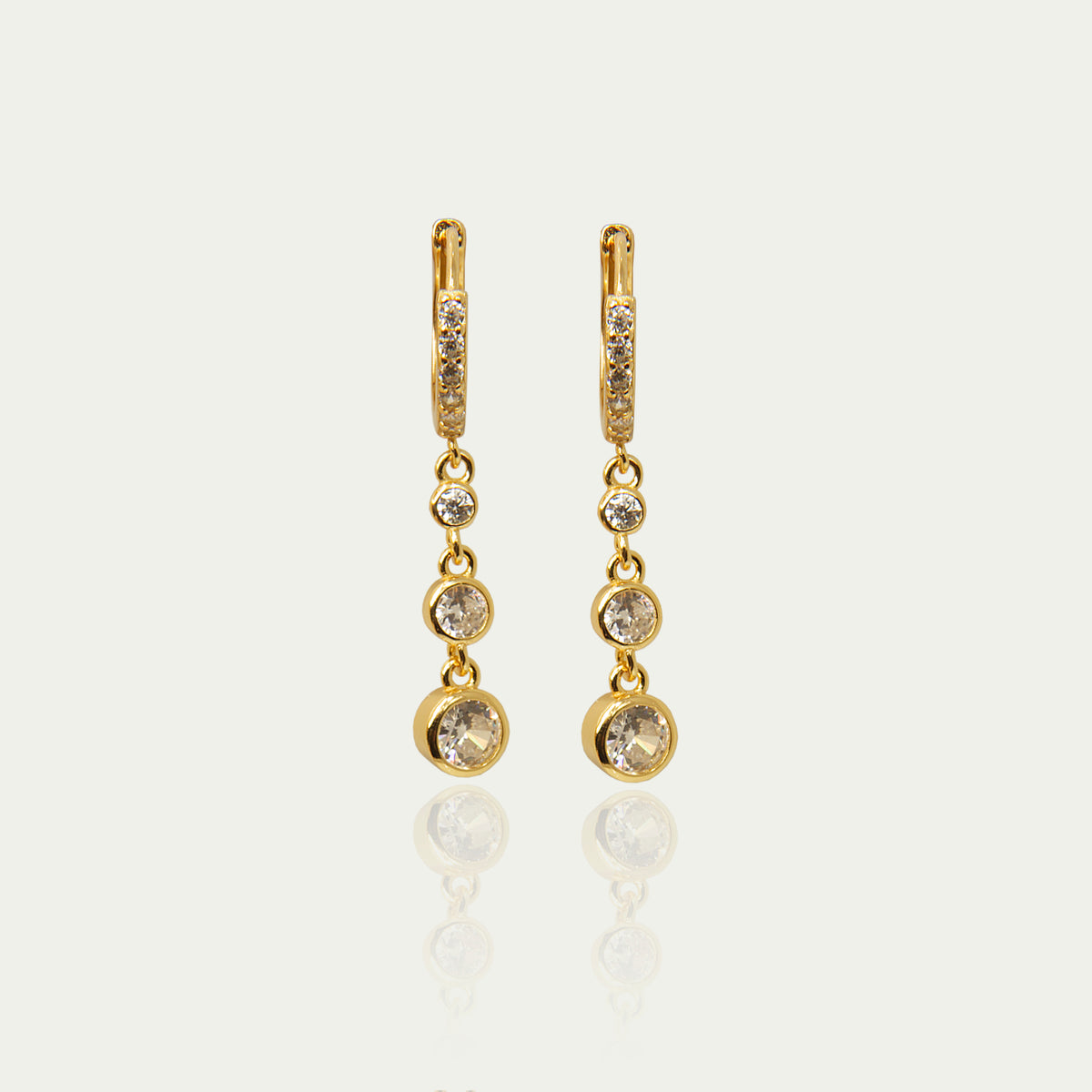 Creole Glam mit Zirkonia – 925 Sterling Silber 18K Gelbgold vergoldet | Sucre Fine Jewelry