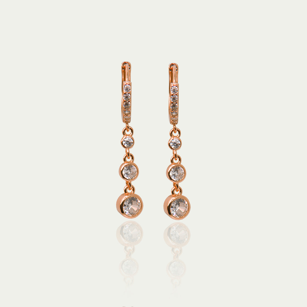 Creole Glam mit Zirkonia – 925 Sterling Silber 18K Roségold vergoldet | Sucre Fine Jewelry