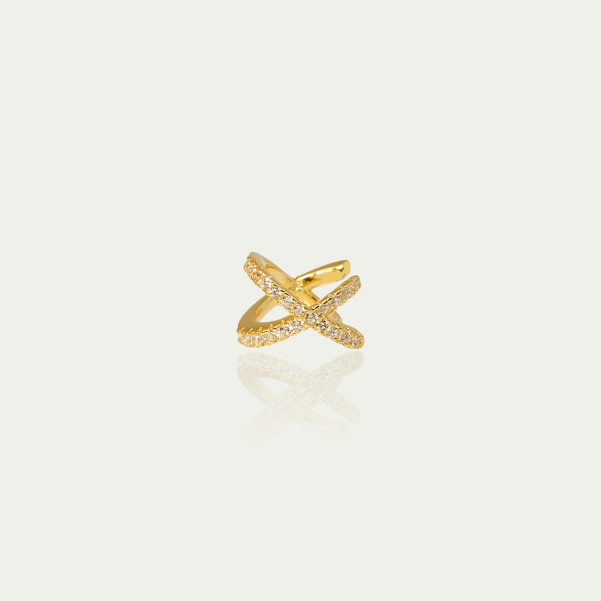 Earcuff Cross mit Zirkonia – 925 Sterling Silber 18K Gelbgold vergoldet | Sucre Fine Jewelry