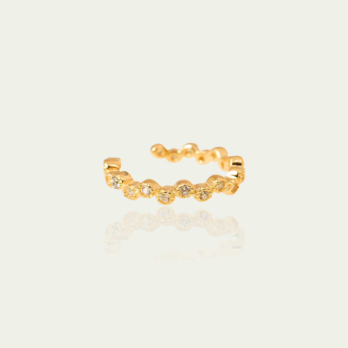 Earcuff Sparkling mit Zirkonia – 925 Sterling Silber 18K Gelbgold vergoldet | Sucre Fine Jewelry