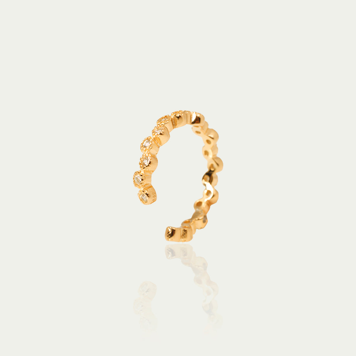 Earcuff Sparkling mit Zirkonia – 925 Sterling Silber 18K Gelbgold vergoldet | Sucre Fine Jewelry