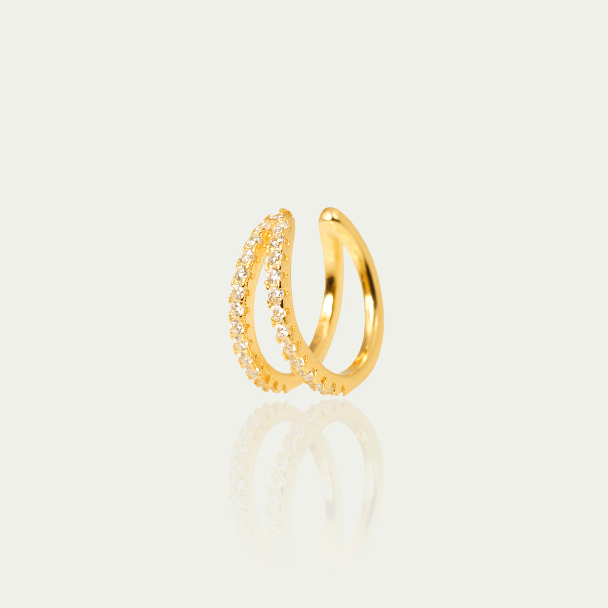 Earcuff Shiny mit Zirkonia – 925 Sterling Silber 18K Gelbgold vergoldet | Sucre Fine Jewelry