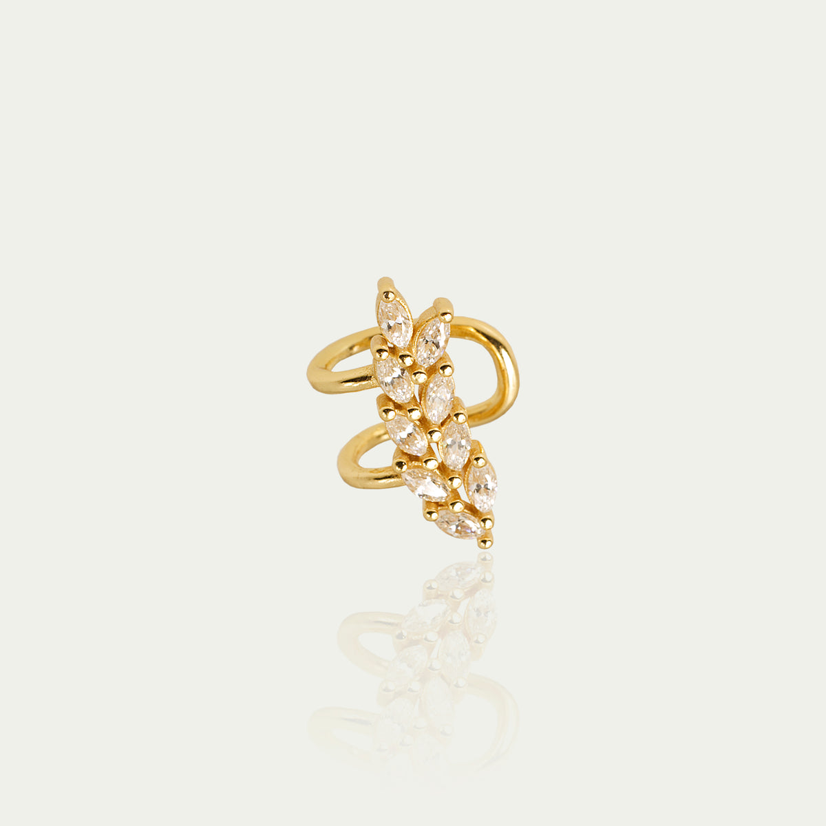 EEarcuff Wire Flower – 925 Sterling Silber 18K Gelbgold vergoldet | Sucre Fine Jewelry