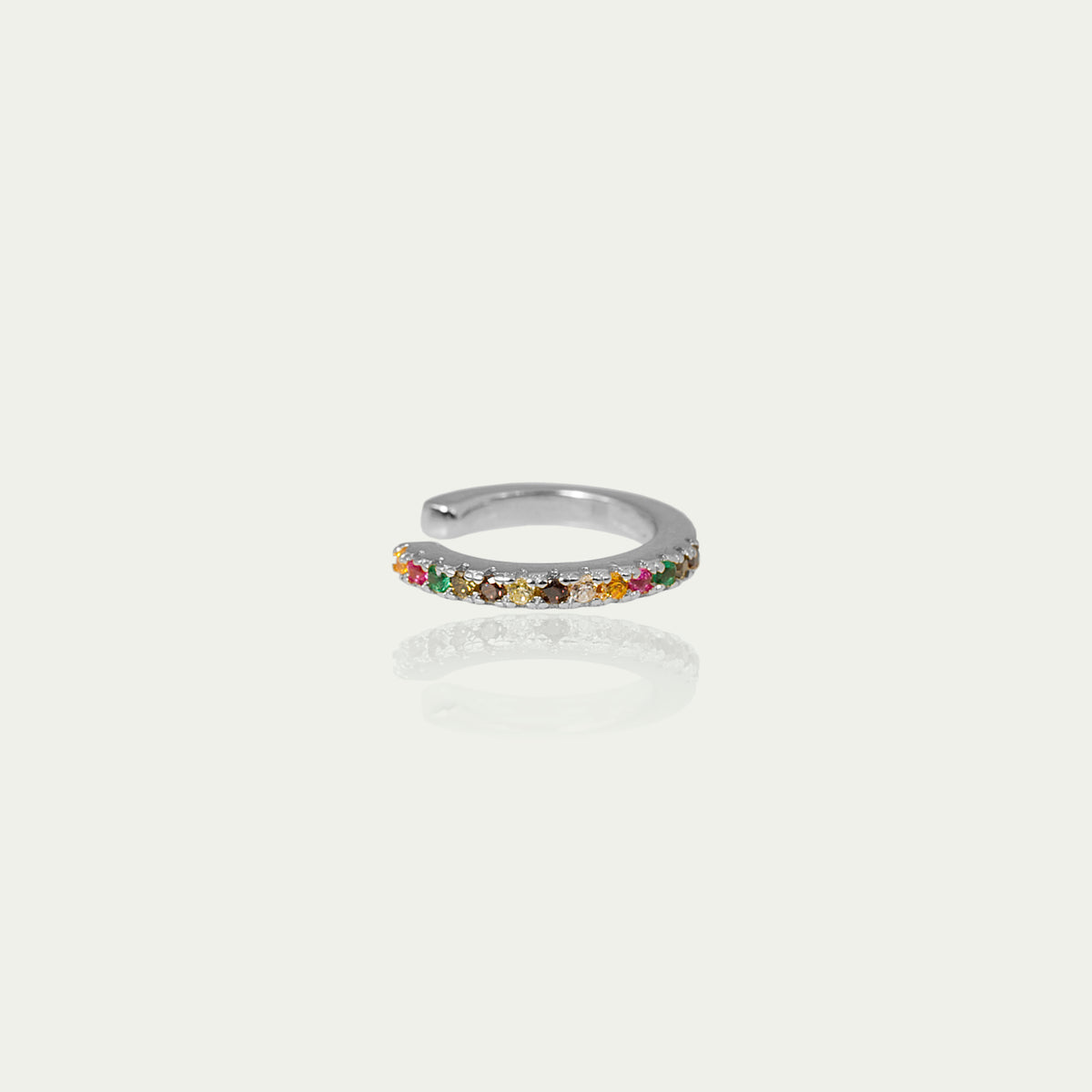 Earcuff Glam mit 0,8 cm Durchmesser und funkelnden bunten Zirkoniasteinen – 925 Sterling Silber | Sucre Fine Jewelry