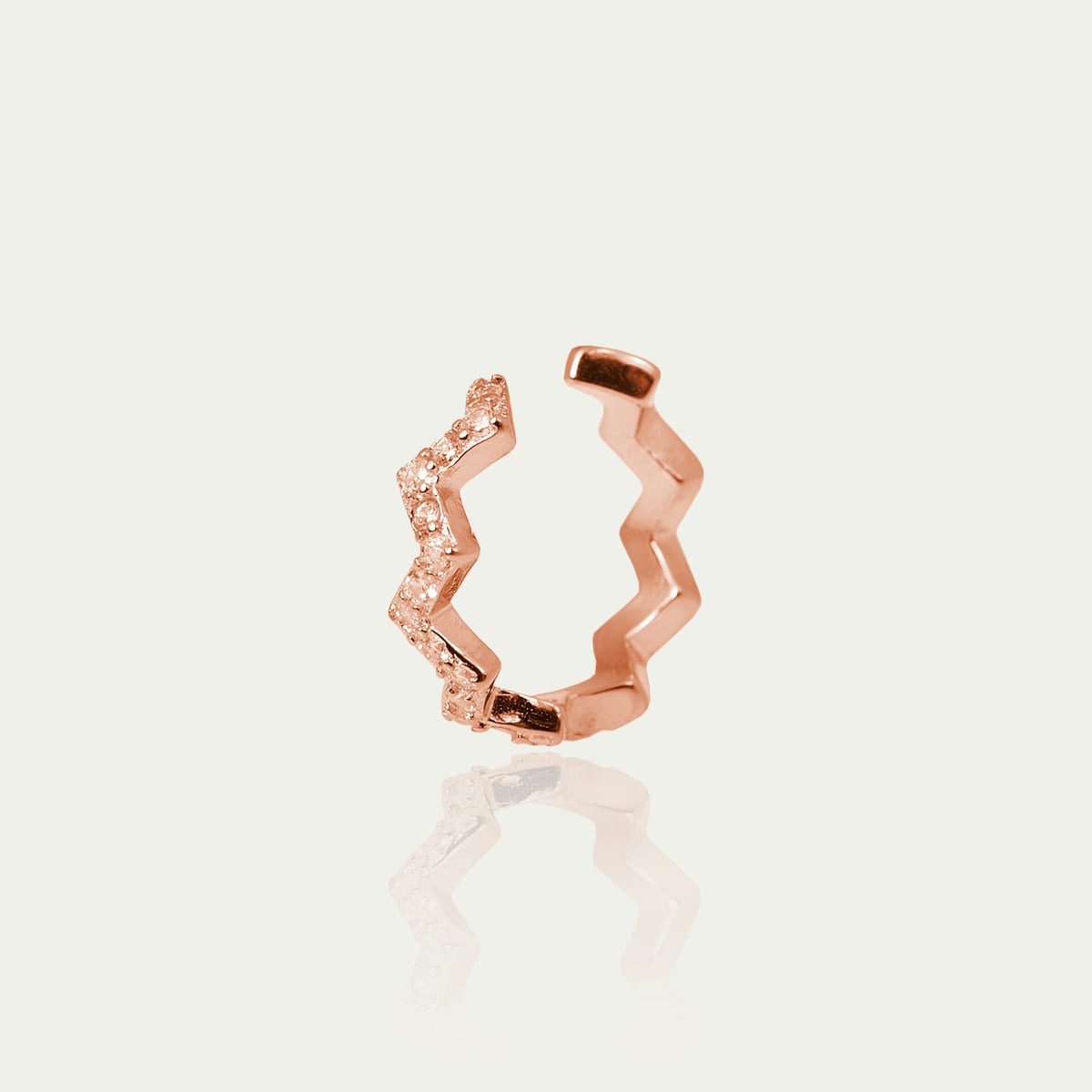 Earcuff Flash mit Zirkonia – 925 Sterling Silber 18K Roségold vergoldet | Sucre Fine Jewelry