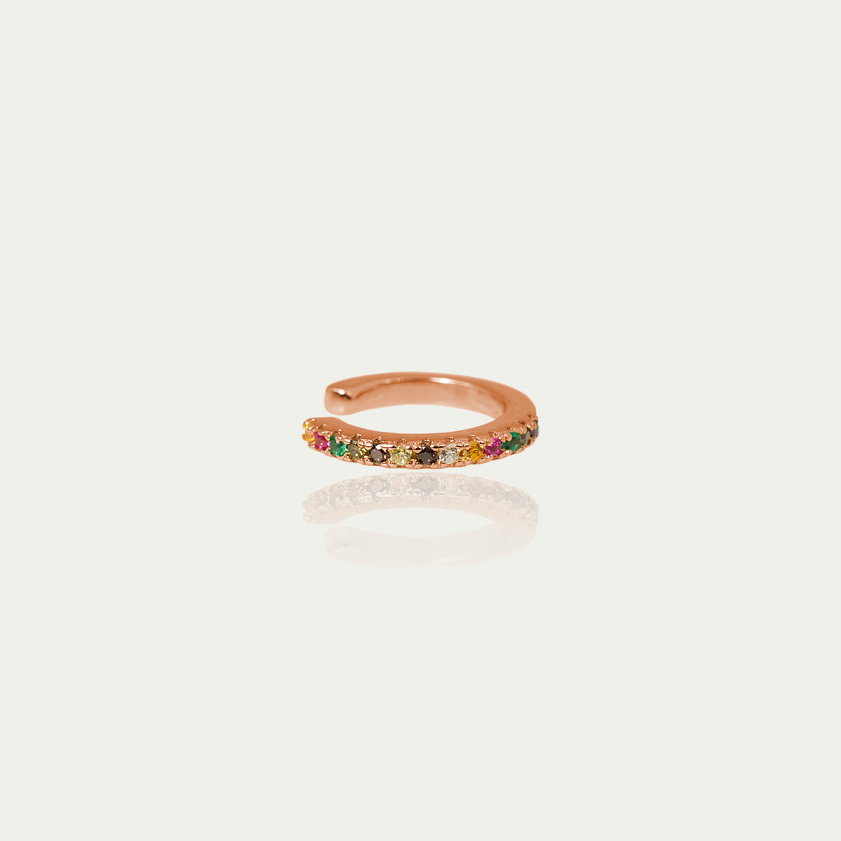 Earcuff Rainbow mit Zirkonia – 925 Sterling Silber 18K Roségold vergoldet | Sucre Fine Jewelry